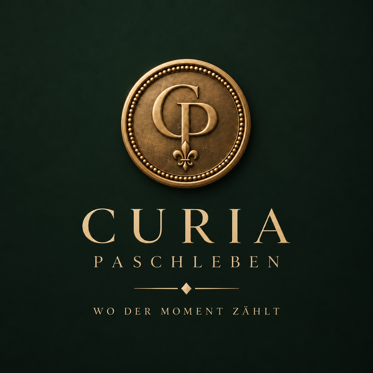 Curia Paschleben Wortbildmarke auf grünem Grund
